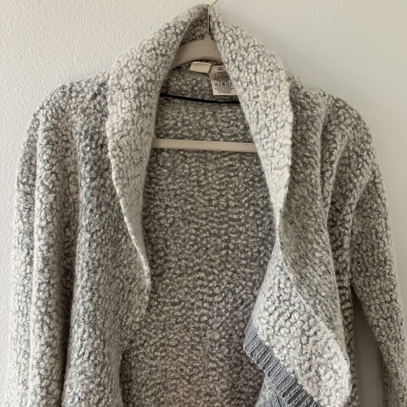 Yellow Bird Anthropologie Size XS Gray Wool Blend Open Front Cardigan Sweater - Picture 2 of 5